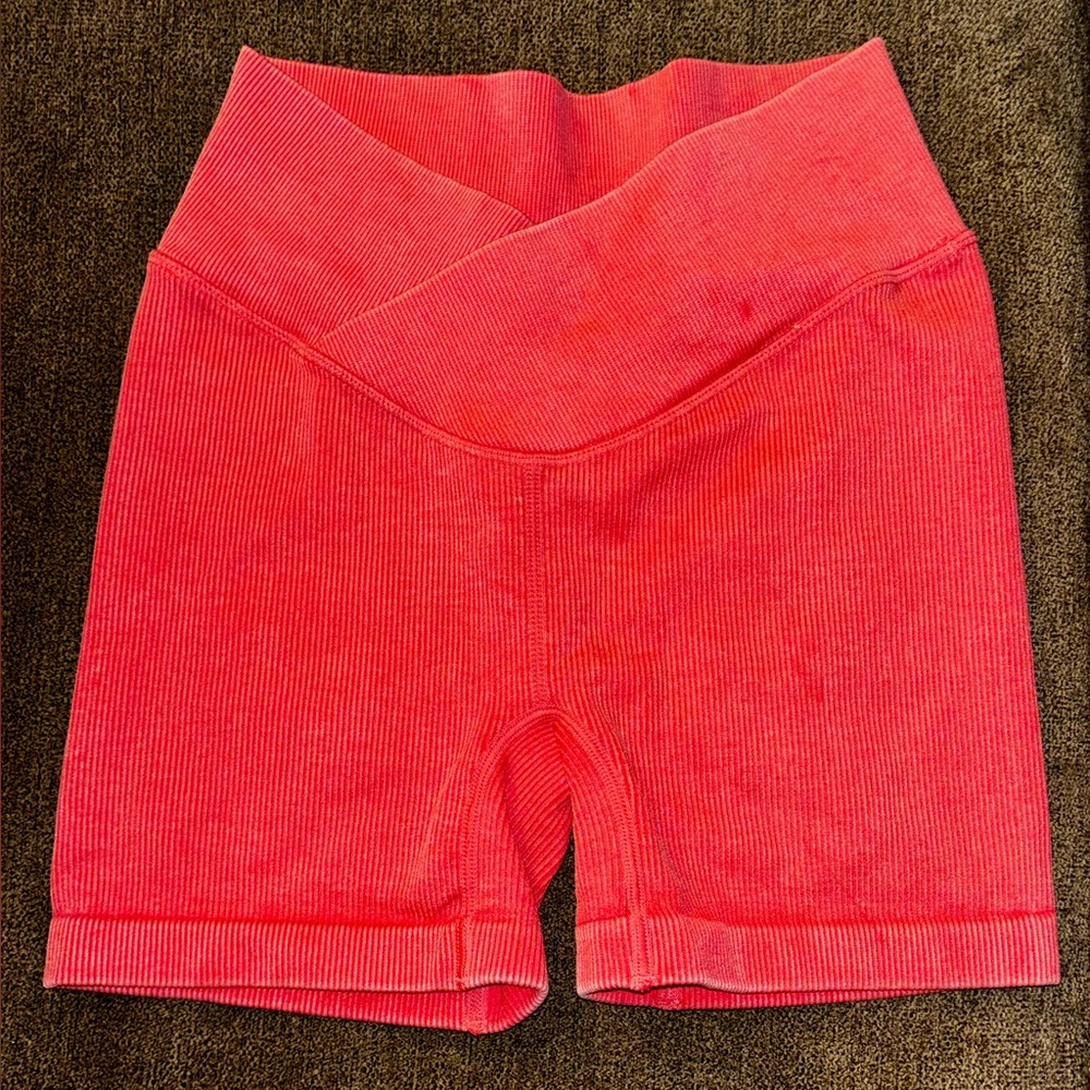 JoyLab Coral Ribbed High-Waist Seamless Bike Shorts Sz XS